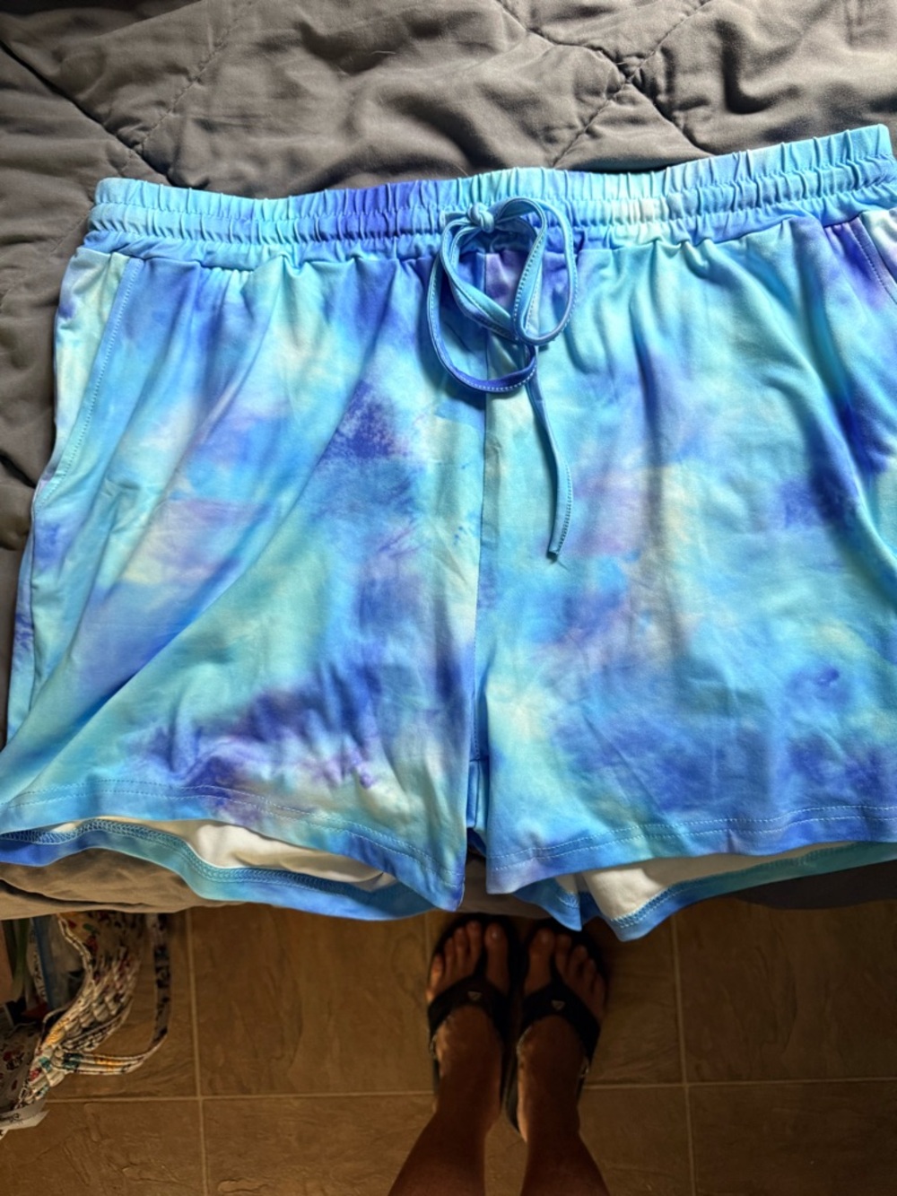 Tie-Dye Blue Women's Lounge Shorts